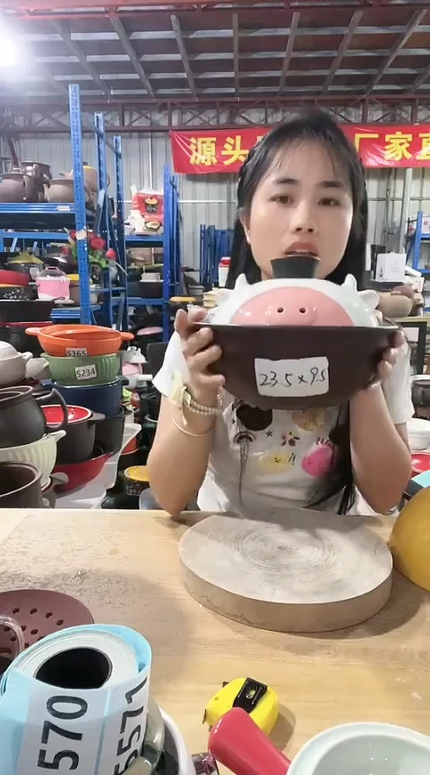 陶瑕疵砂锅碗带盖3933