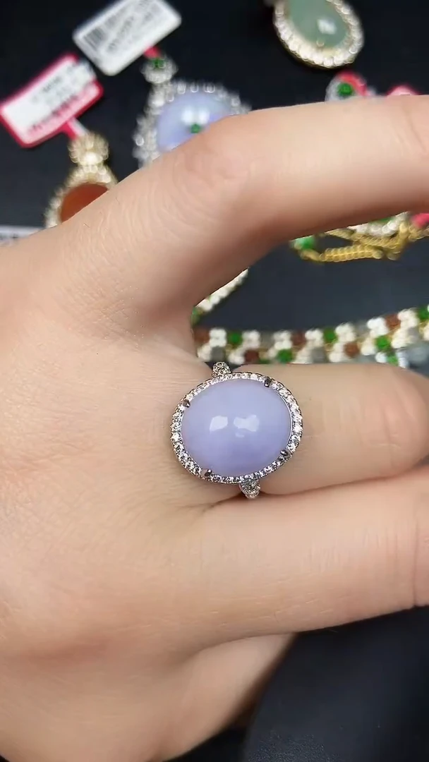 银S925镶嵌戒指翡翠3460