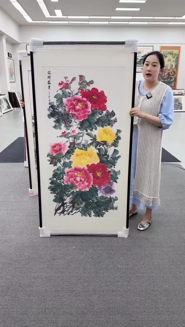 国画手绘 花开富贵 172*85