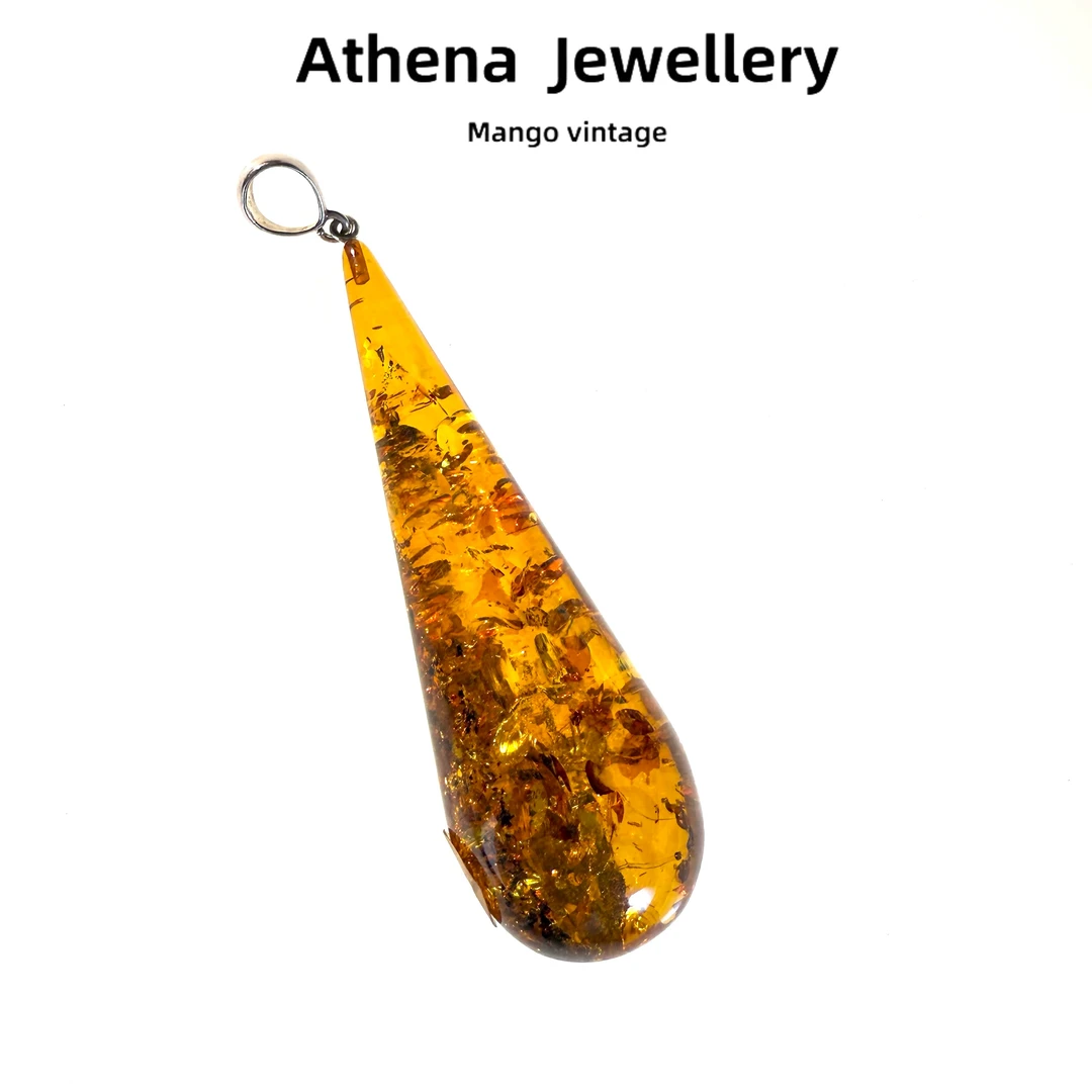 铜合金吊坠 Amber黄色长大水滴吊坠简约经典时尚百搭【正品中古】3