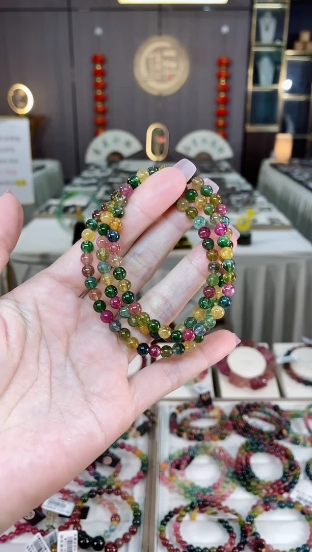 未镶嵌老矿碧玺三圈手串5mm+碧玺hon多样性发货一条