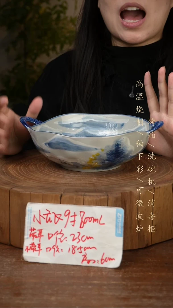 碗瓷景德镇手工手绘高温瓷釉下彩