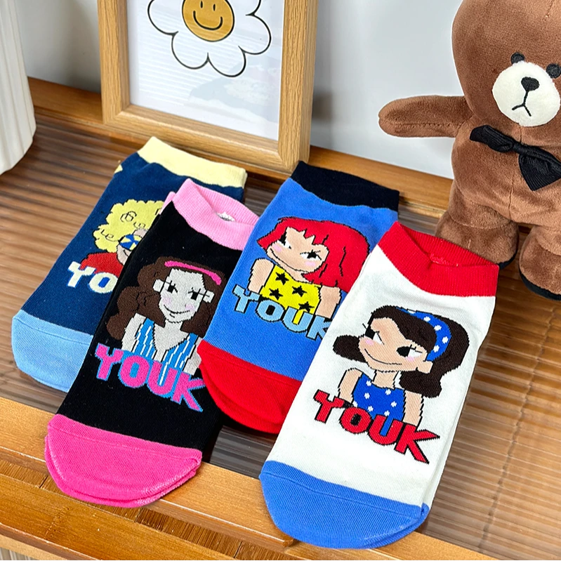 25030711A 卡通可爱短袜女袜4双装