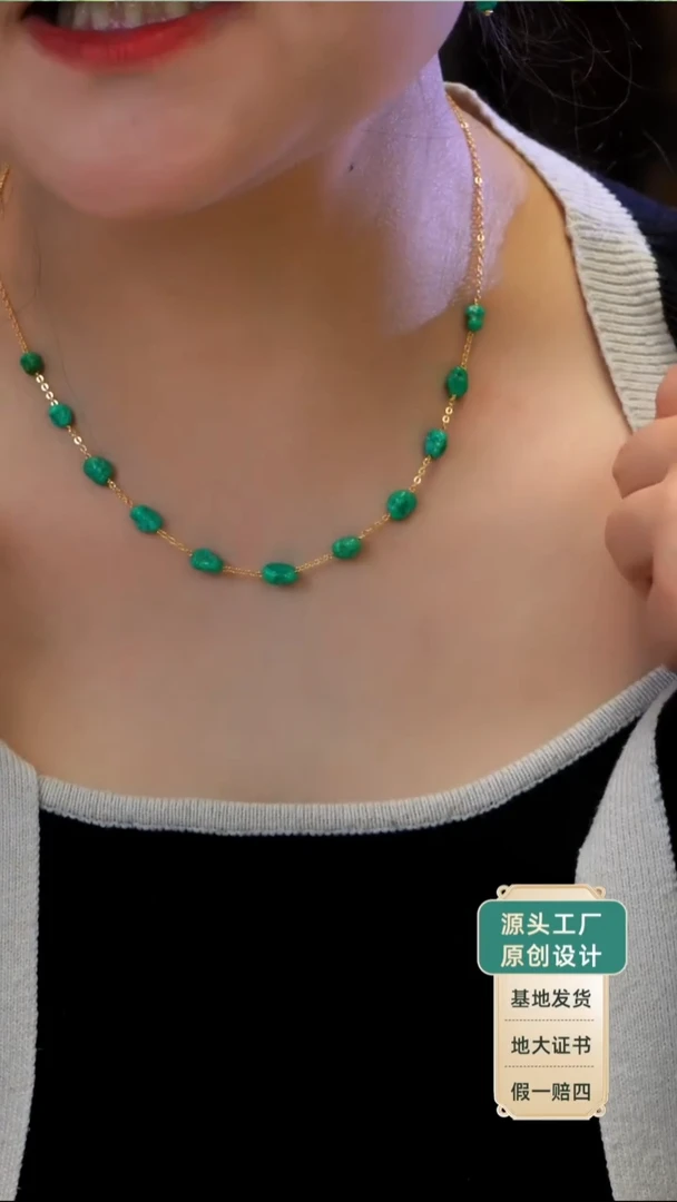 银S925镶嵌绿松石项链发货一件