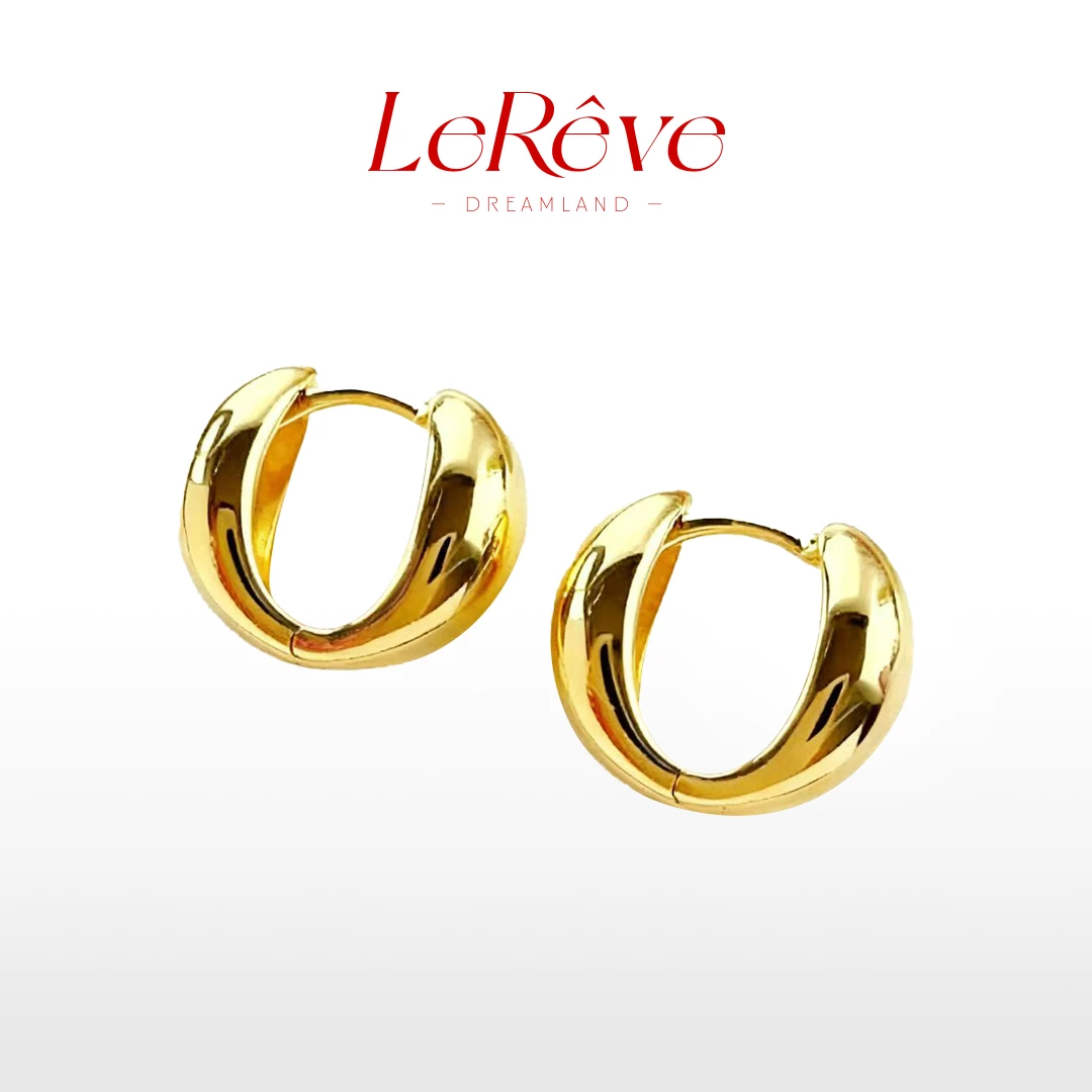 【LeReve小金豆耳扣】金色耳扣镀k金耳环百搭耳饰圈圈