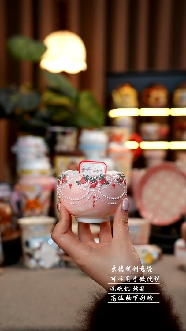 圆**子你好猫景德镇手工手绘陶瓷328