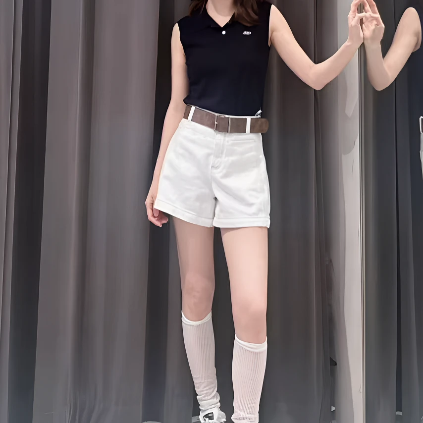 牛仔短裤-高腰显瘦百搭时尚白色短裤3223