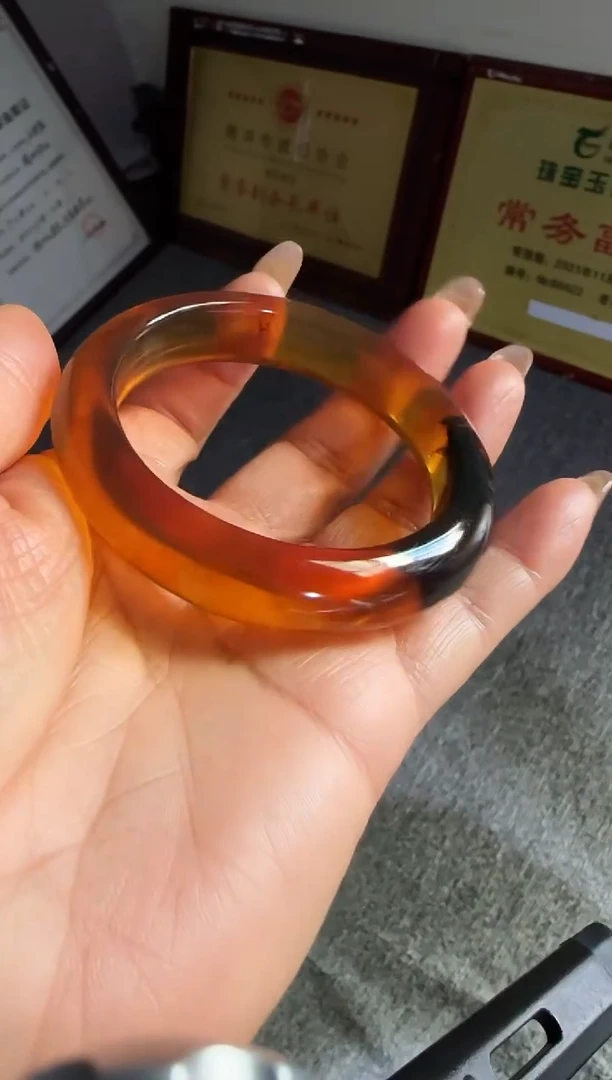未镶嵌琥珀手镯C*Q#38缅甸琥珀手镯55mm
