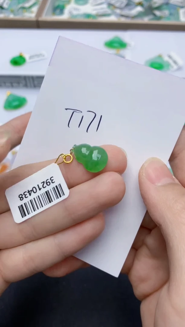 翡翠18K金镶嵌颈饰0000000000