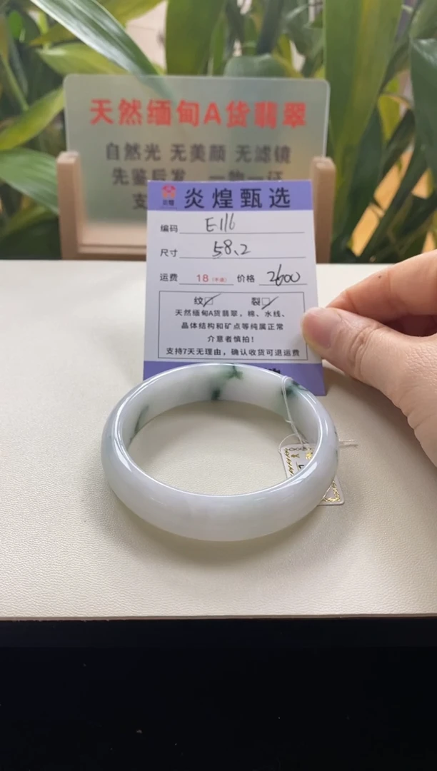 未镶嵌手镯翡翠加****橘圈口58.2编码e116