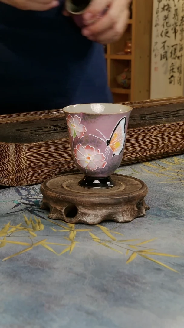 亘古茶具手绘福利@梦蝶闻香杯