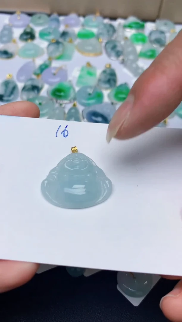 【闪购商品】翡翠颈饰18K金镶嵌天然翡翠A货