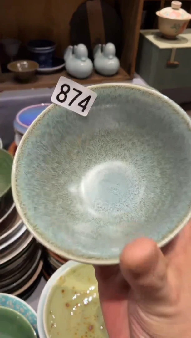 瓷片罗*呀874  聚光灯万福饭碗1个