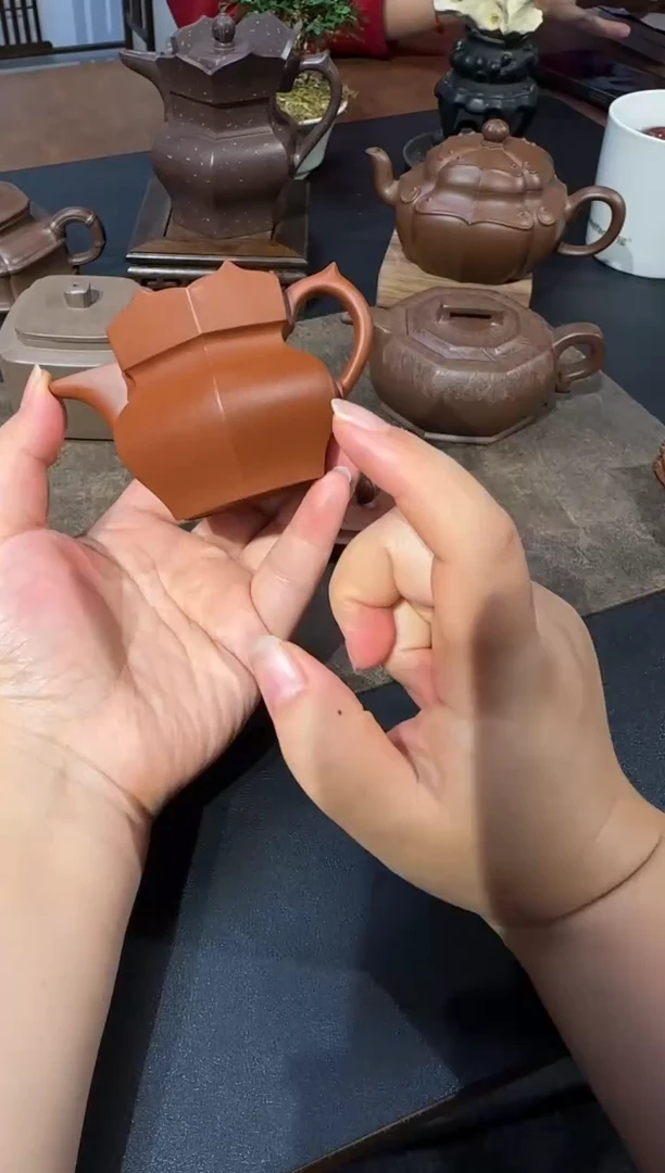 茶壶紫砂嫖*刀朱泥小僧帽 90ml