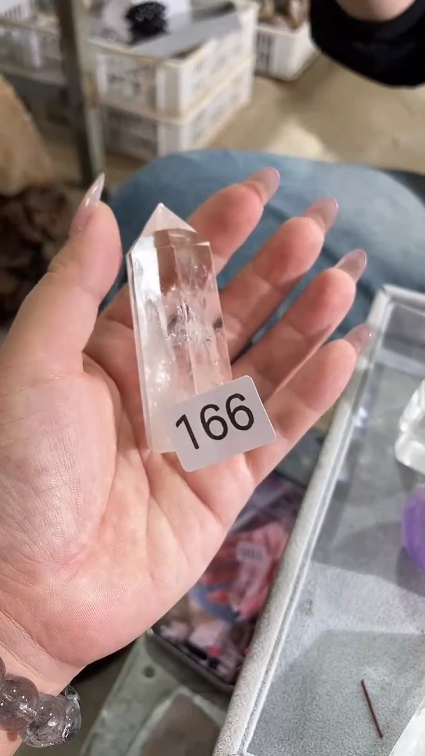 未镶嵌珠宝半成品水晶白水晶柱-166