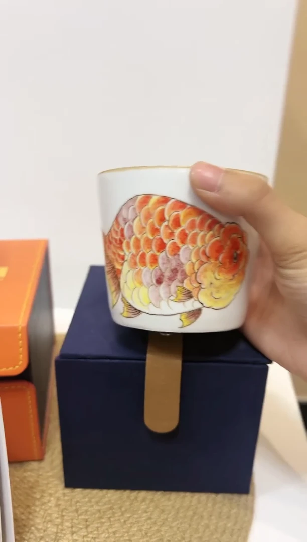 杯子瓷崔景哲-瓷器-瓷杯-年年有余