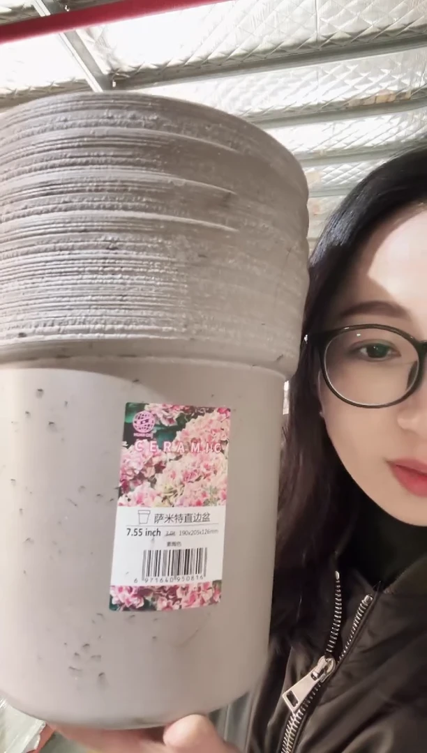 【闪购商品】塑料7.55寸萨米特直边7圆盆素陶色10只