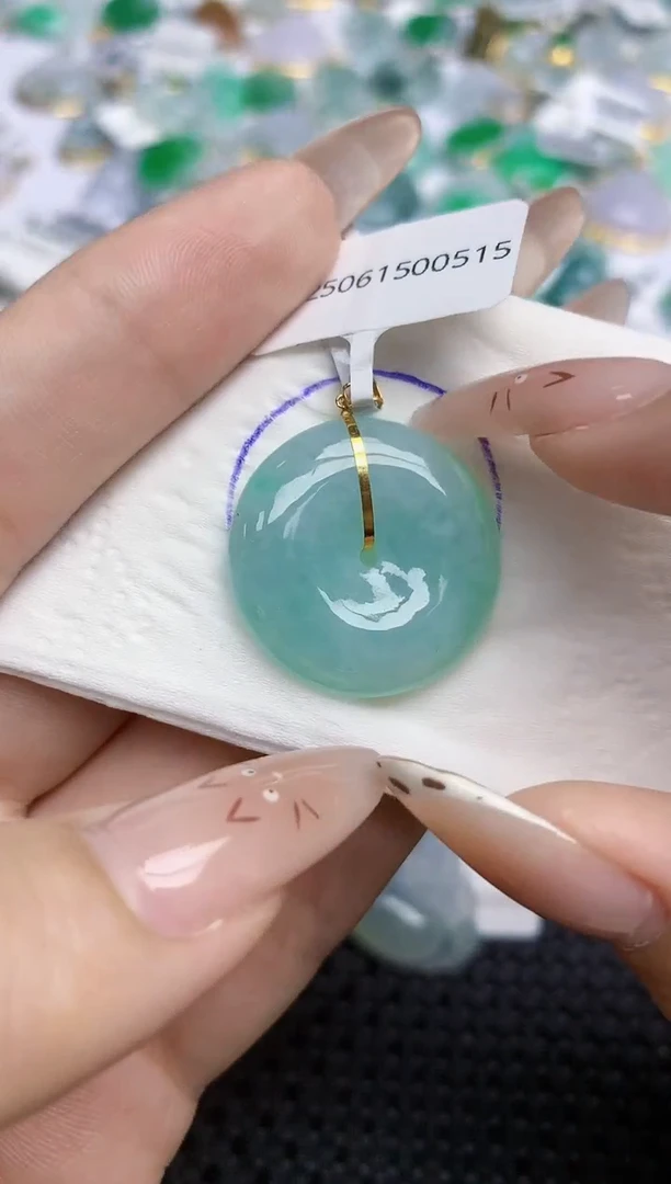 翡翠18K金镶嵌颈饰81   天然翡翠A货