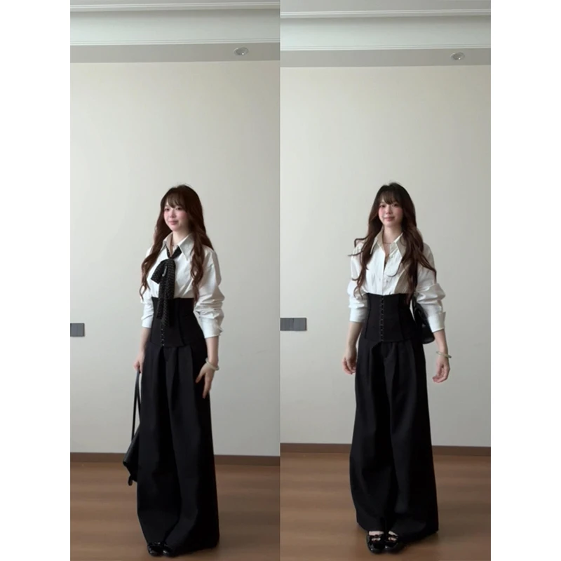 MARIE.COCO早秋气质通勤穿搭长袖衬衫上衣女高级感西装阔腿裤套装