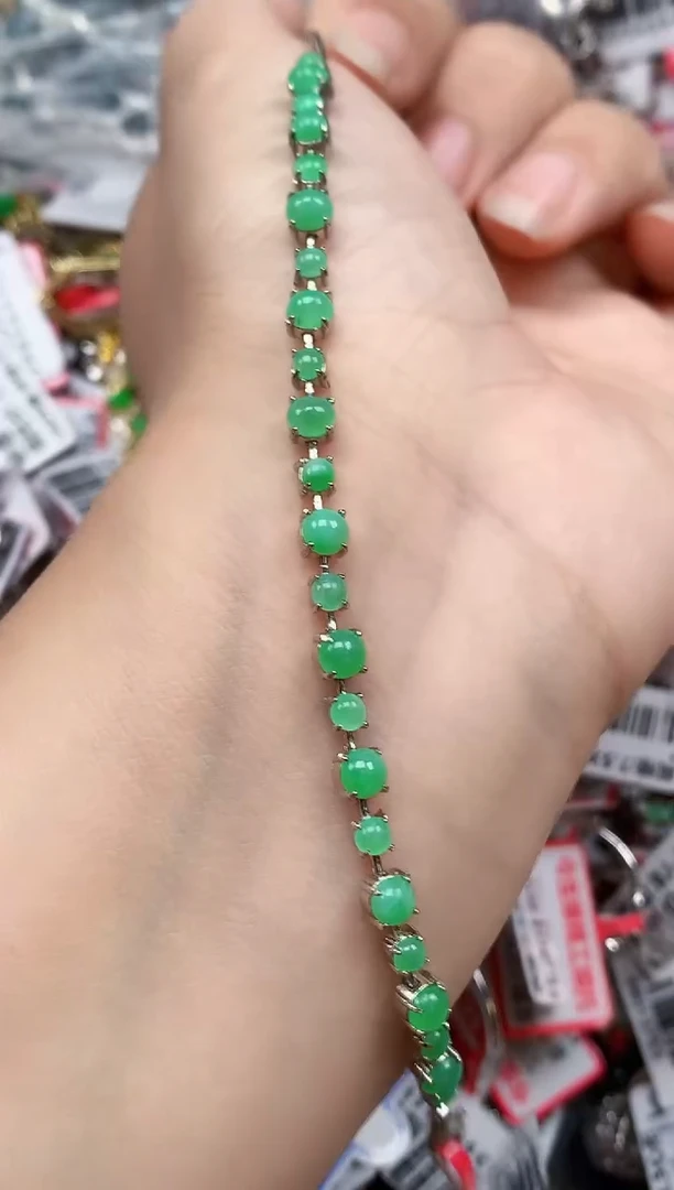 银S925镶嵌戒指翡翠天然A货缅甸翡翠