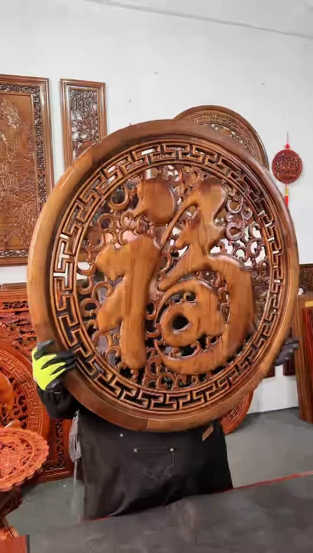 【闪购商品】香樟木木雕80公分  康熙福 库存处理