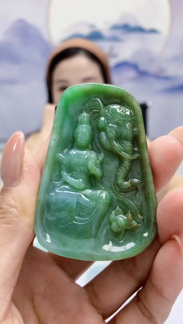 定制翡翠未镶嵌4852MM-毛货挂件52