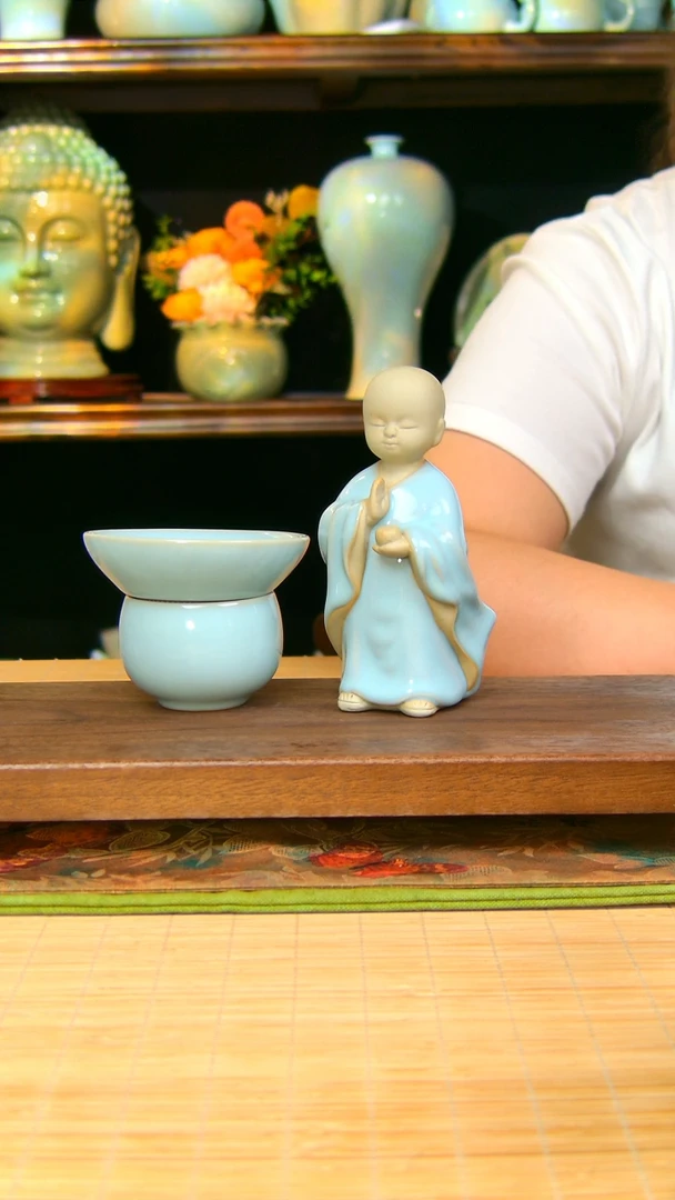 瓷片小和尚加杯子不完美