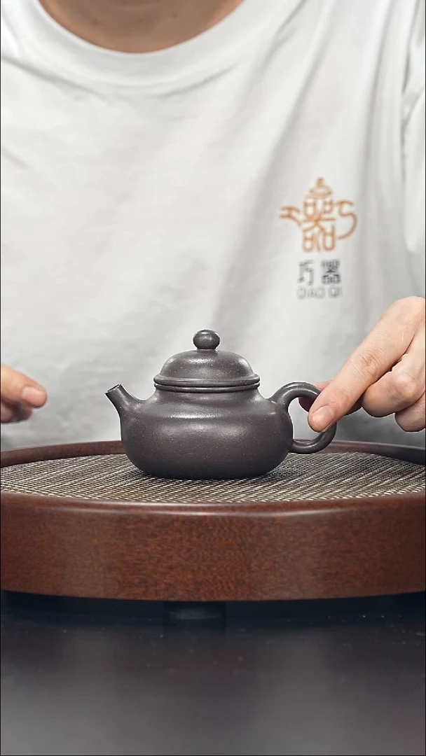 茶壶紫砂大容天-老天青-全手工无添加-容量180cc