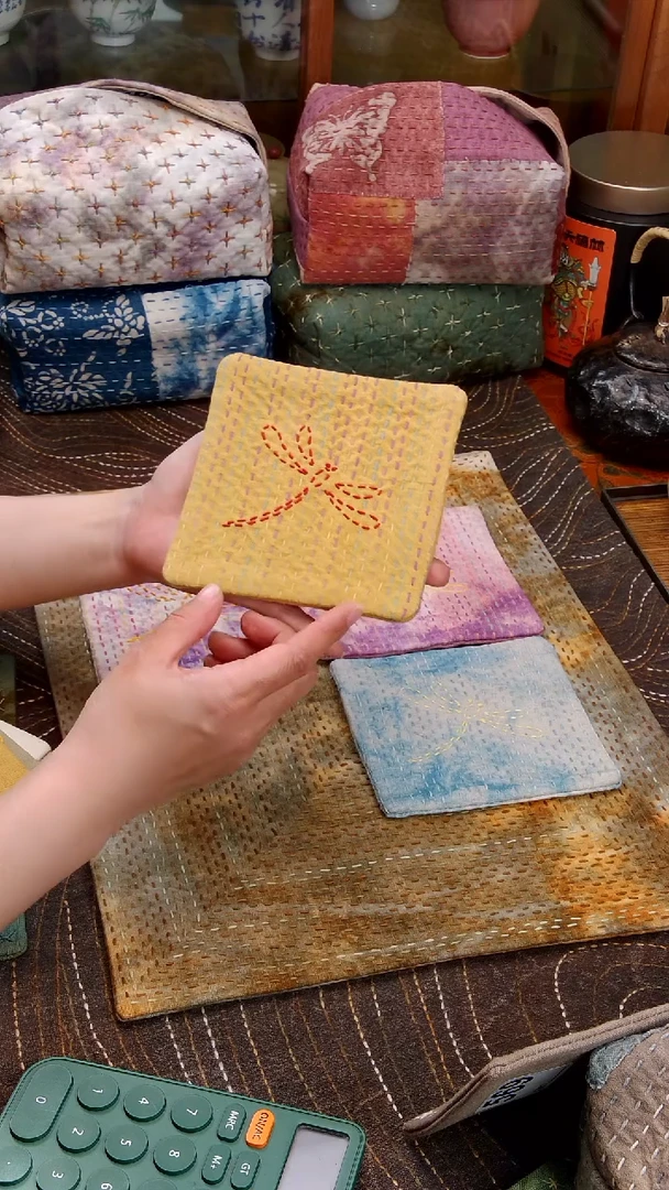 紫砂无棠* Cici手作刺子绣茶席-193