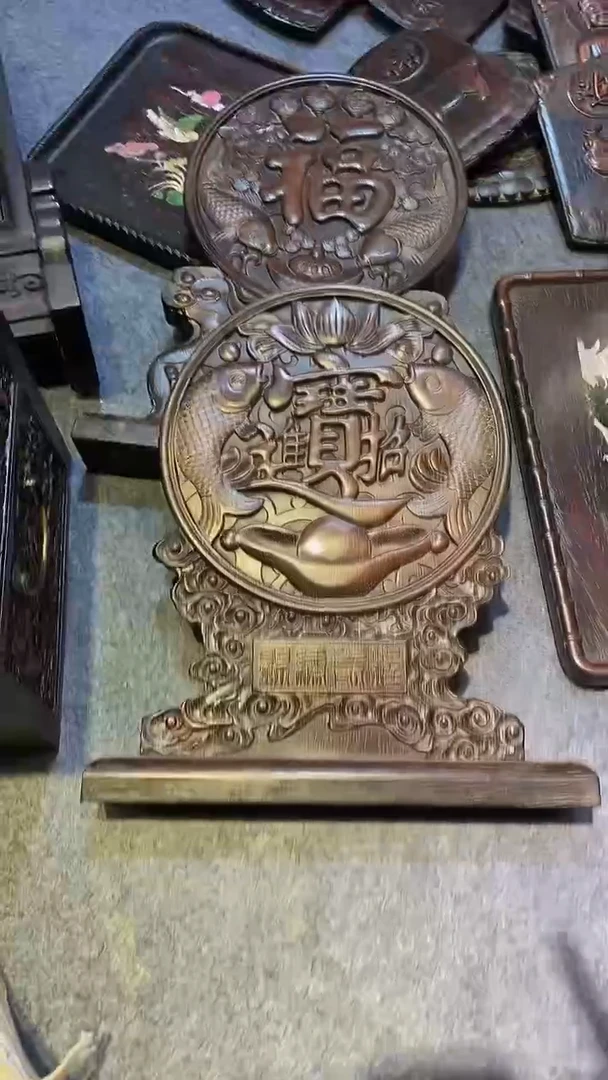 木紫檀木雕一物一拍
