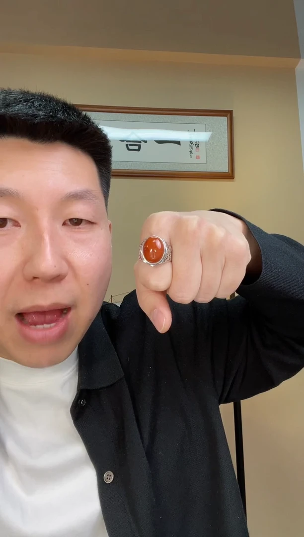 【闪购商品】南红玛瑙戒指银S925镶嵌498