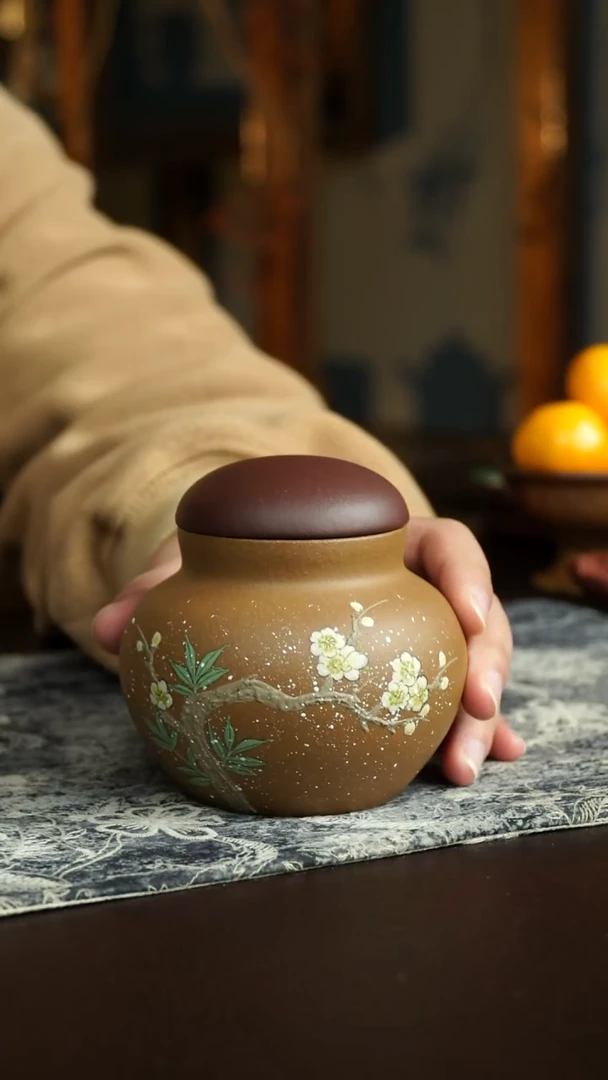 茶杯紫砂42号 特价梅花茶叶罐 宜兴紫砂原矿作品