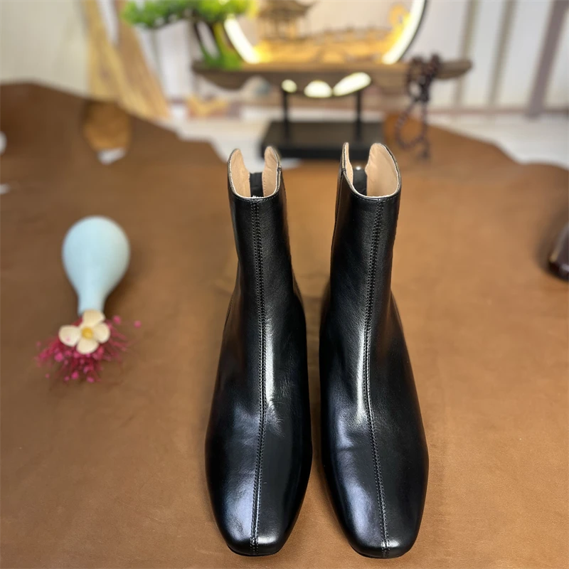 【清沧】【水洗马皮】4cm/手工真皮文艺范时尚后拉链里外全皮2024