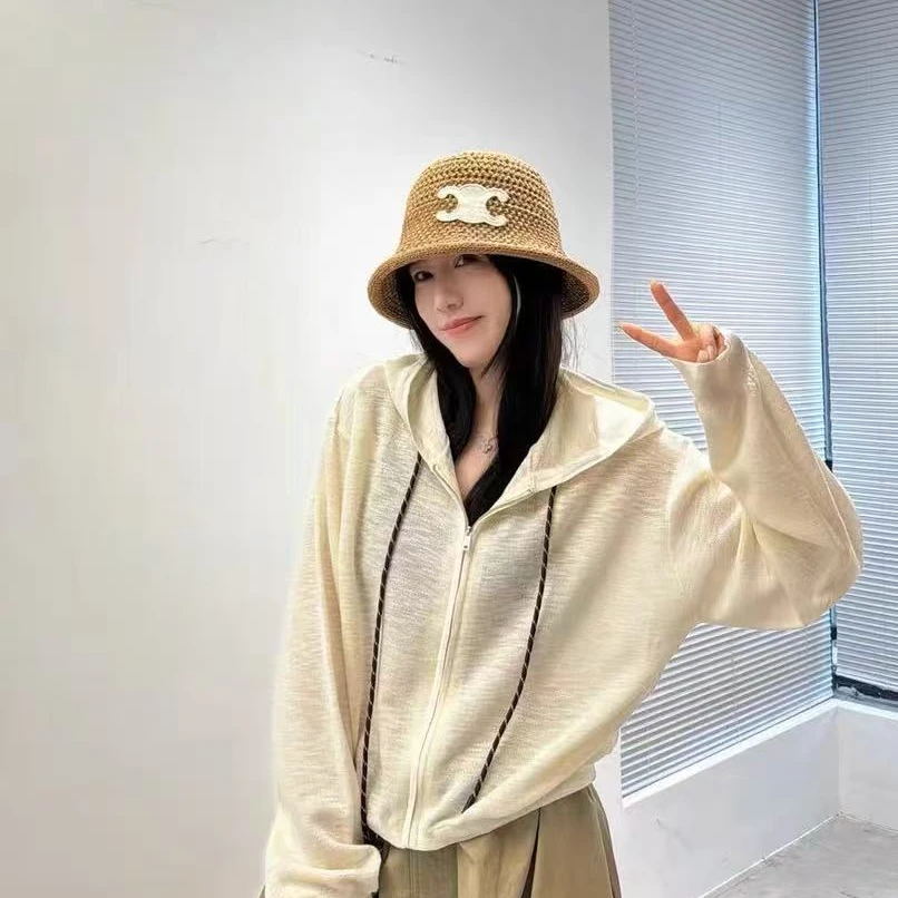 /抽绳帽衫/连帽条纹抽绳舒适针织开衫 衣长50 胸围60 95088