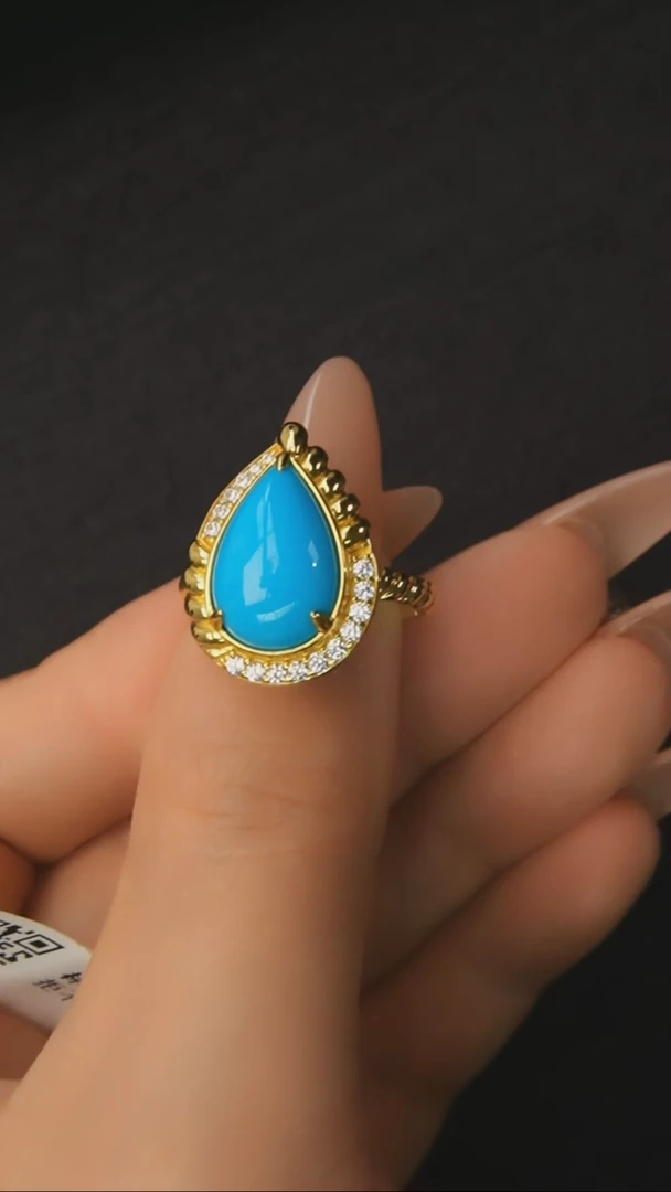 【闪购商品】绿松石戒指银S925镶嵌发货一件