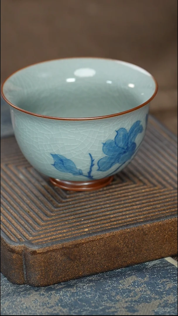 【哥窑手绘花花杯】【9西泠纸盒】