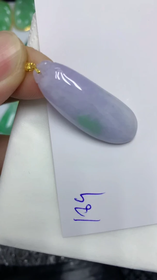 颈饰18K金镶嵌翡翠缅甸A货翡翠