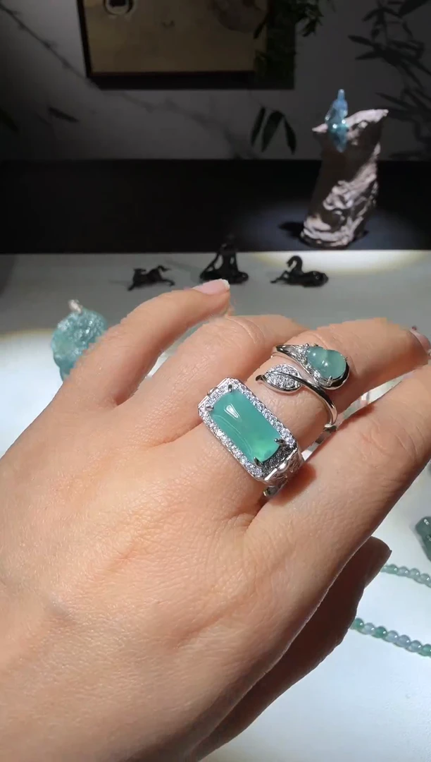 未镶嵌戒指翡翠两件套-多样性发一套