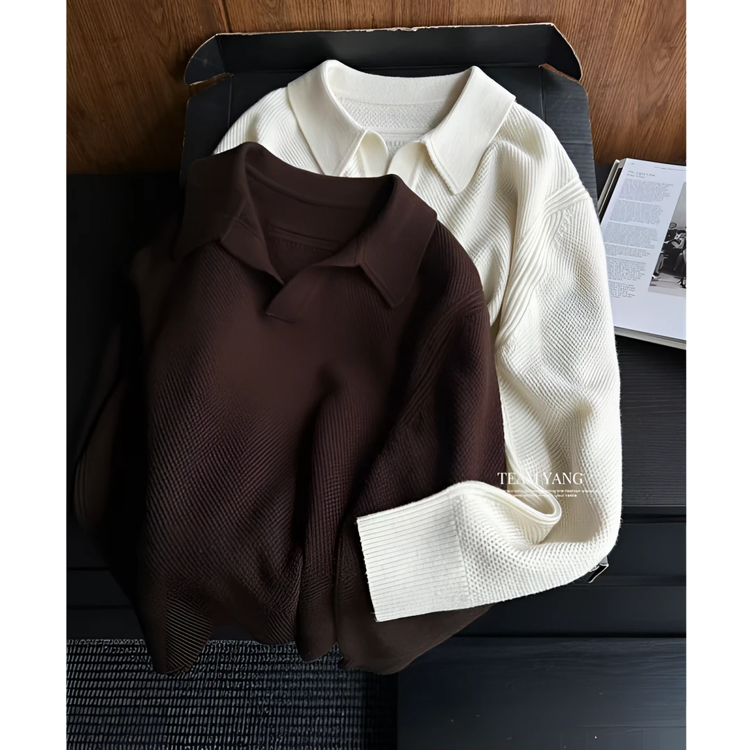 Team Yang-秋冬新品羊绒羊毛加厚针织极简老钱慵懒百搭毛衣6112