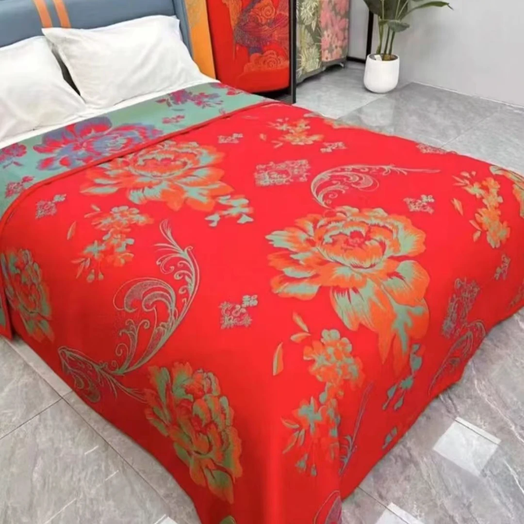 【万事顺意】双面亲肤加厚多功能纱布盖毯--230*250