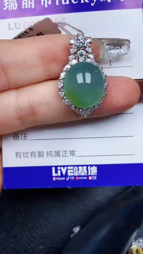 颈饰银S925镶嵌翡翠2256