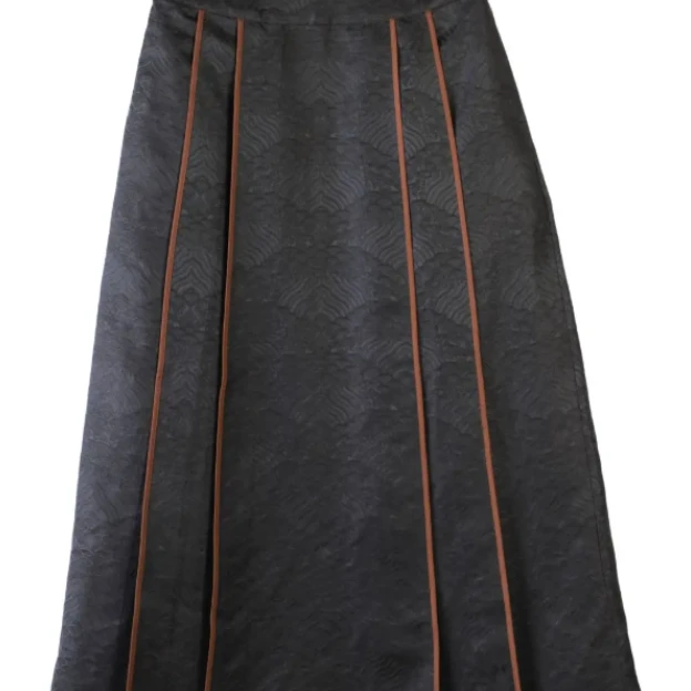 洋   新中式风桑蚕丝 370224 黑色海浪纹马面裙 87