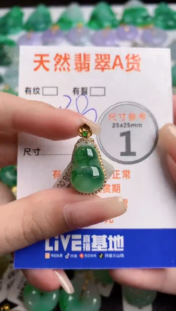 翡翠18K金镶嵌颈饰0147499421