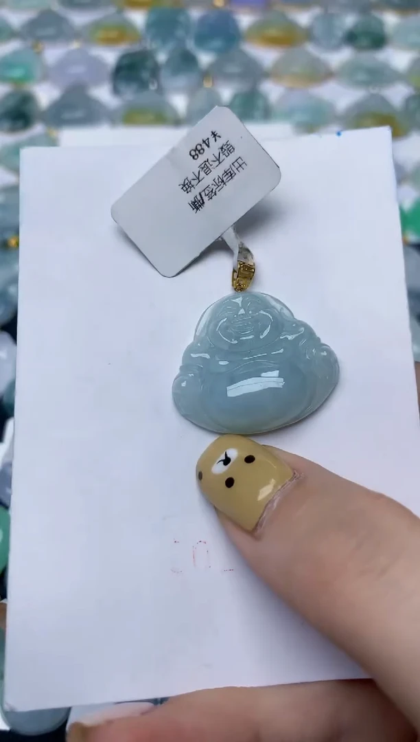 翡翠18K金镶嵌颈饰天然翡翠A货
