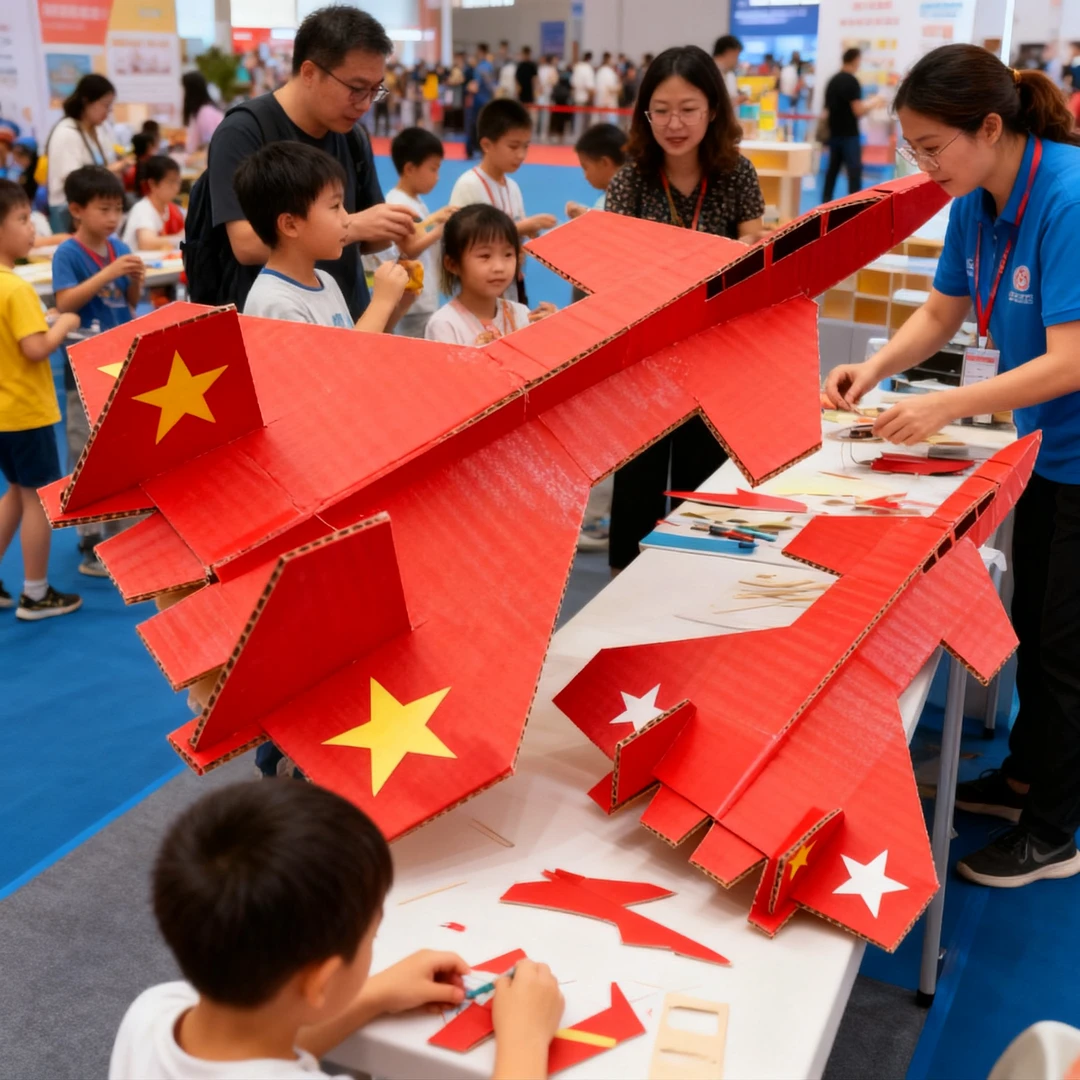 国庆节儿童diy战斗飞机废物利用创意手工制作材料包男孩益智玩具6