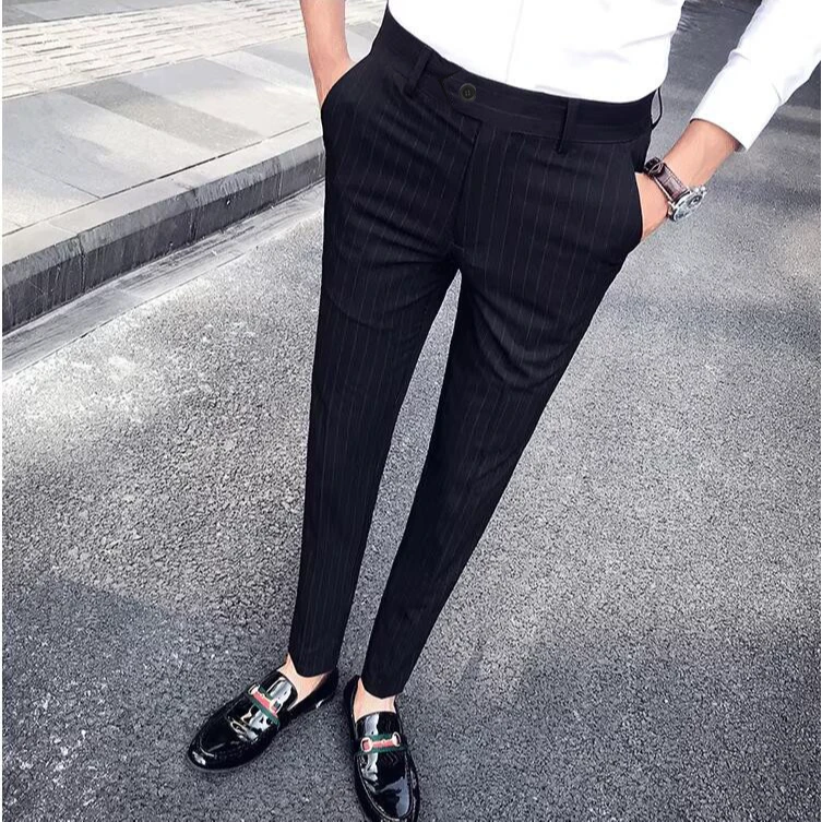 男装潮牌修身小脚西裤男士休闲裤韩版潮流痞帅裤子百搭修身西裤