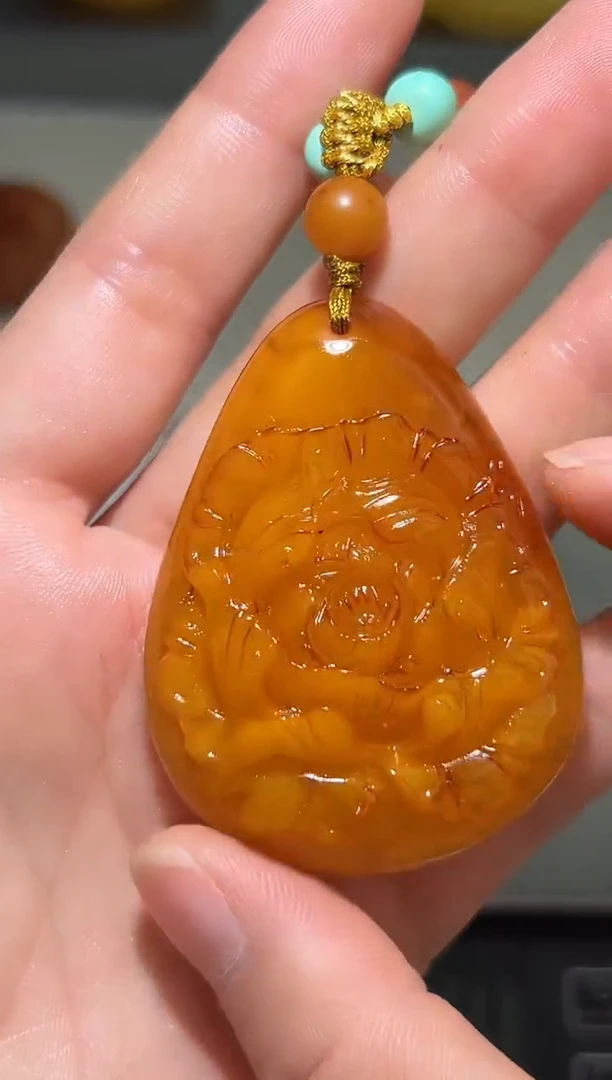 裸石琥珀未镶嵌琥珀蜜蜡吊坠