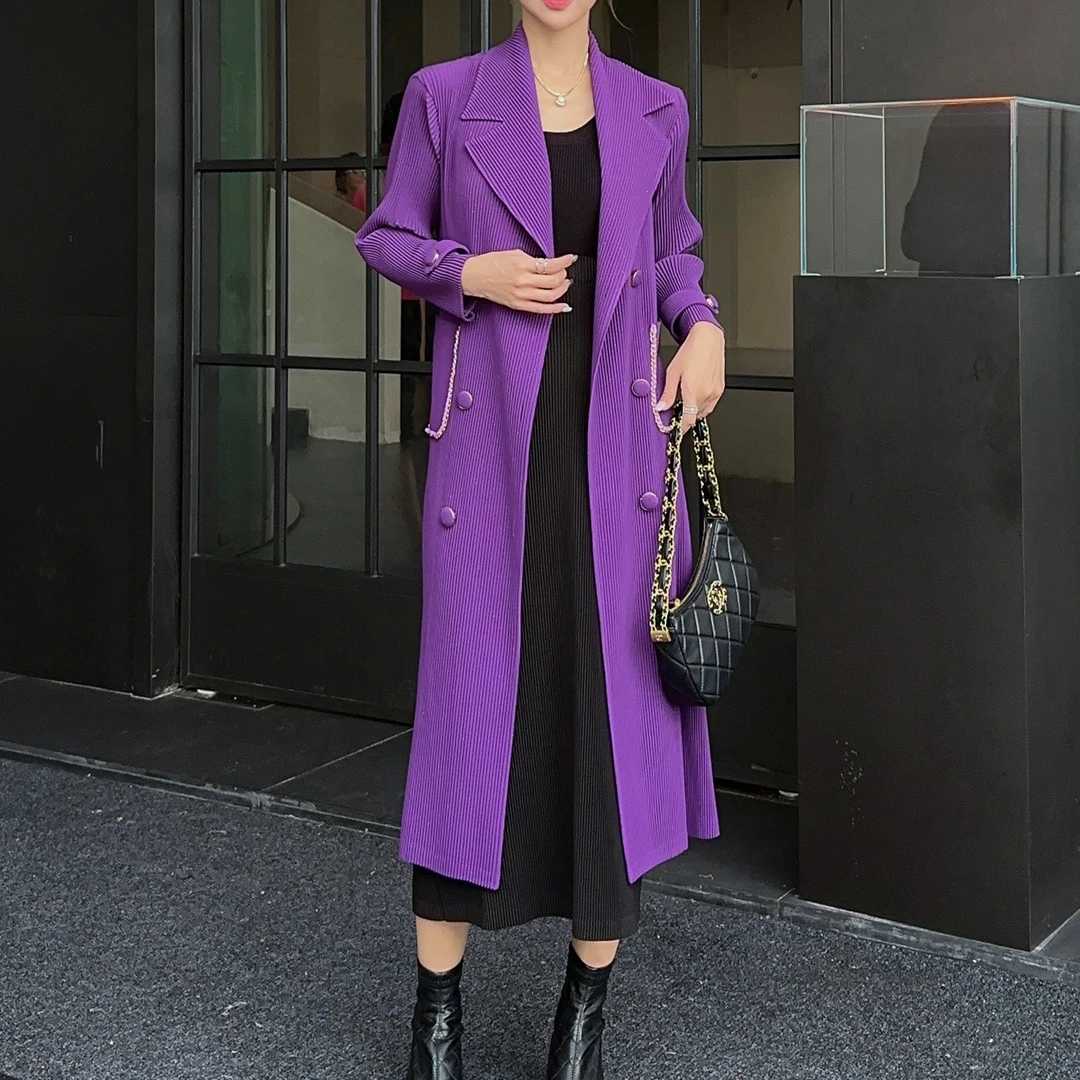 【褶皱】2024新款粗牙签褶时尚百搭气质满天星风衣