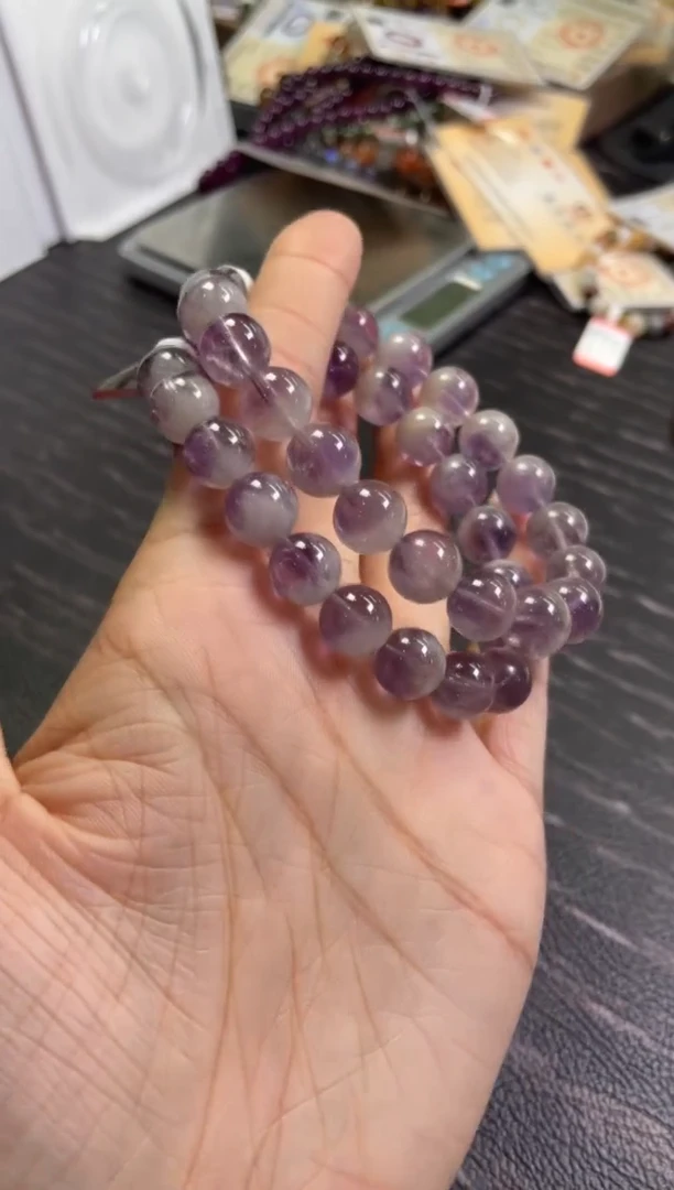 水晶手链未镶嵌10±/x-294【紫兔毛多样性发一