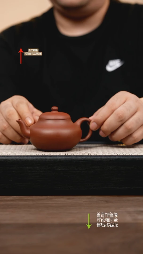 茶壶紫砂红皮龙君德